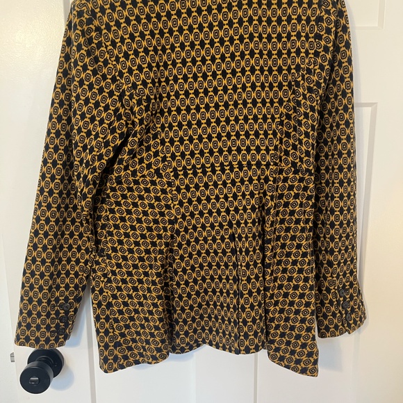 CAbi Kensington Proper Standout Medallion Blazer Jacket 3372 Mustard & Blue Med. - Picture 5 of 13